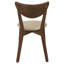 Ensemble de chaises de salle à manger à dossier courbé brun clair et châtaignier, conception rétro avec coussins rembourrés confortables pour une salle à manger élégante (seulement chaise)