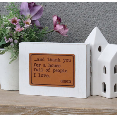 Décoration murale à blocs gravés et Merci pour une maison remplie de personnes I Love Amen