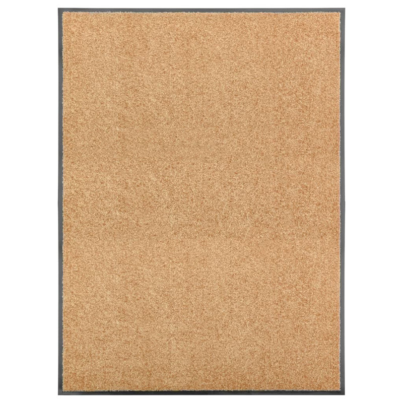 Deirore Non-Slip Indoor / Outdoor Doormat, Cream, 0.9cm H x 120cm W x 90cm L