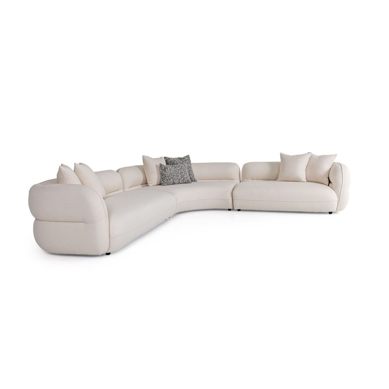 Drayton - Canapé modulaire en tissu blanc cassé