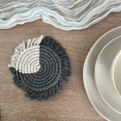 Cotton Round 4 Piece Coaster Set