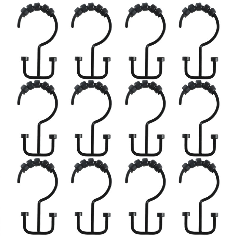 Crochets de rideau de douche Deco, Noir