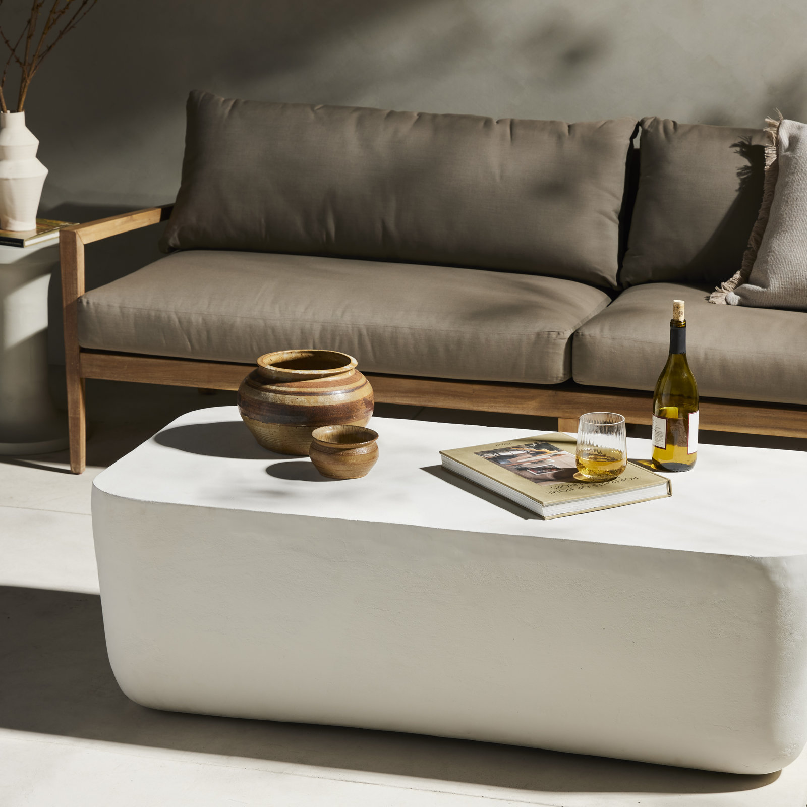 Eponine 50'' Aluminum Outdoor Coffee Table, Matte White