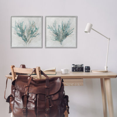 Subtle Coral Branches Pattern 2 Piece Framed Giclee Art Set, design by Carol Robinson