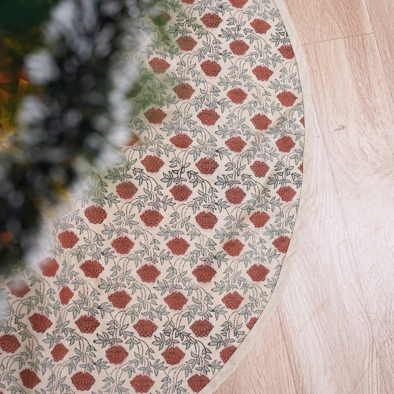 Jupe d'arbre en lin de 36 pouces avec motif artisanal Fab divine, 36 pouces