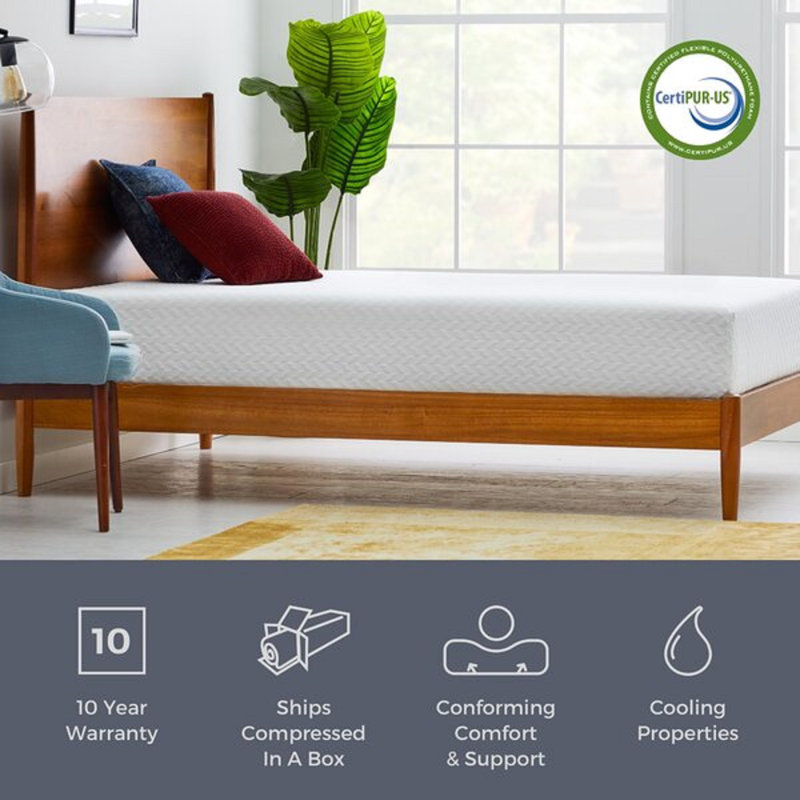 Wayfair Sleep 10" Plush Cooling Gel Memory Foam Mattress