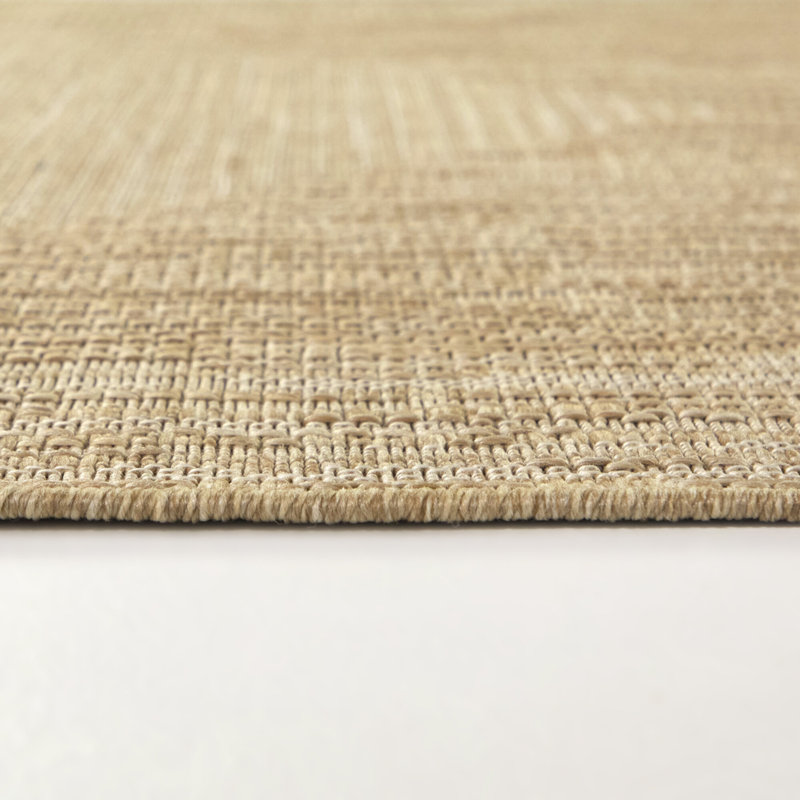 Tapis intérieur / extérieur moderne taupe Clemens, Rectangle 7 pi 10 po x 10 pi