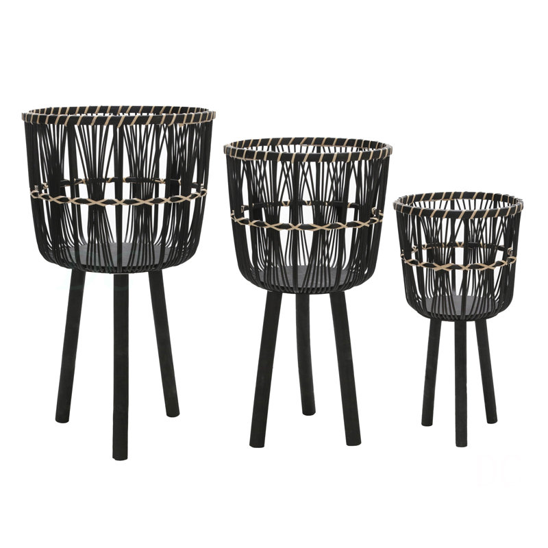 S / 3 POT DE BAMBOU 11/13/15 po