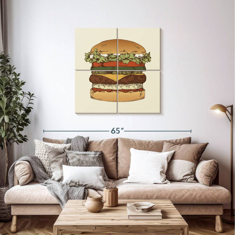 Yarlin Vintage Hamburger, H 38 po x l 38 po