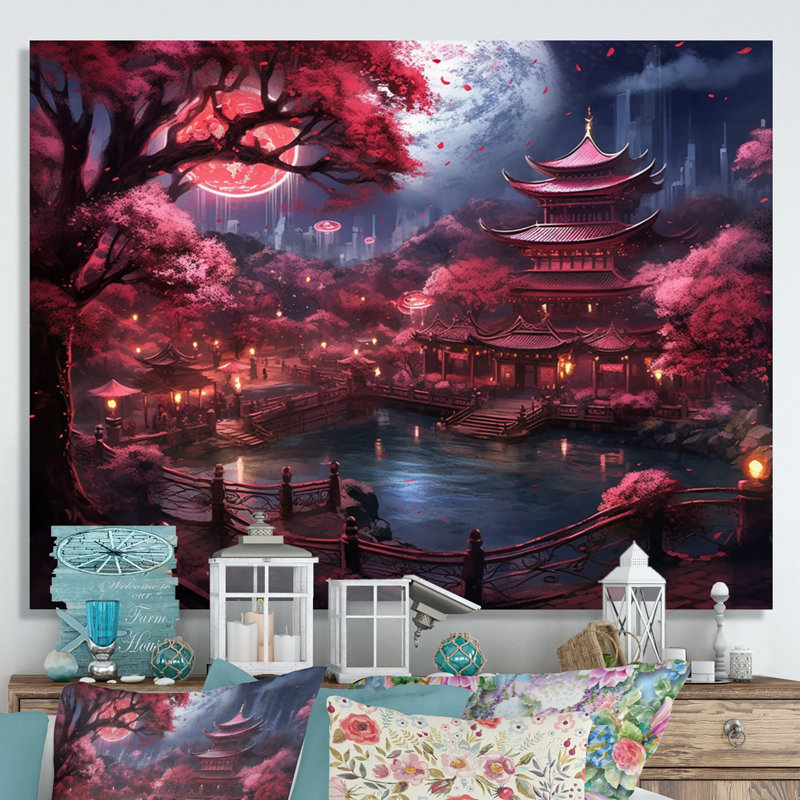 Japon, terre du Samouraï III - Japon, art mural, H 30 po x l 40 po x P 1,5 po, Toile tendue