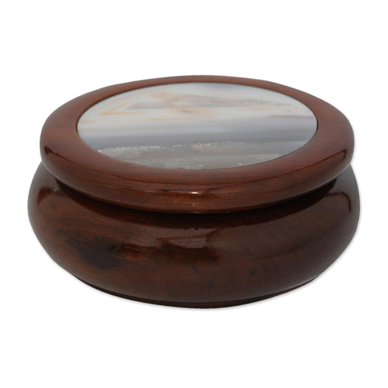 Boîte décorative agate et bois secret plaisir Cleon