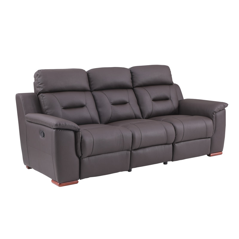 Annahi 85'' Faux Leather Reclining Sofa, Brown