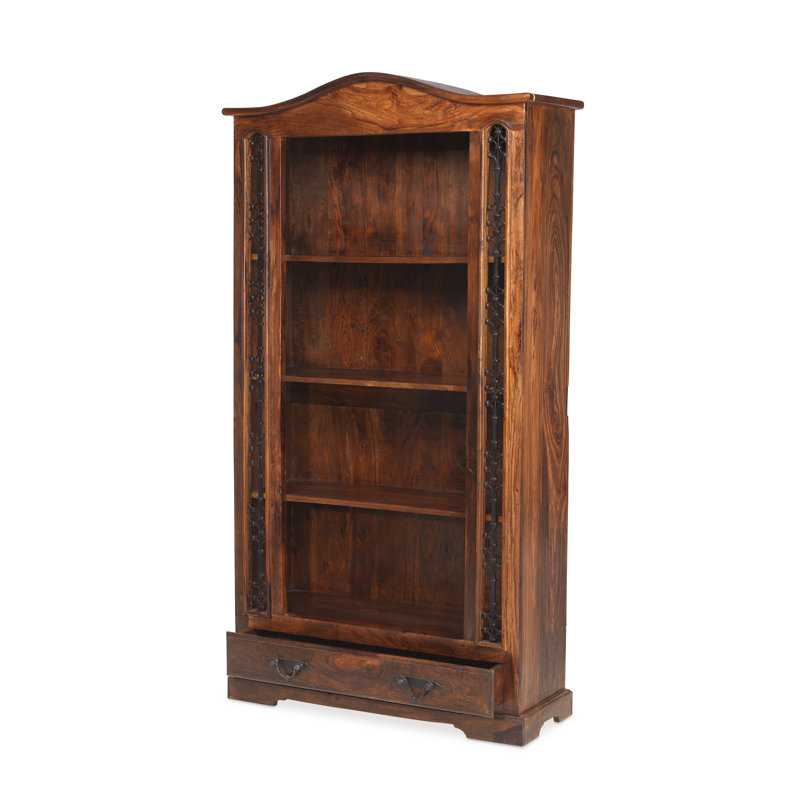 Jali Indian 190 cm H x 102 cm W Solid Wood Standard Bookcase