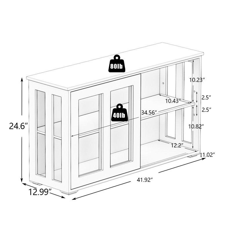 Armoire de rangement noire avec porte en verre et tablettes | Idée de cadeau