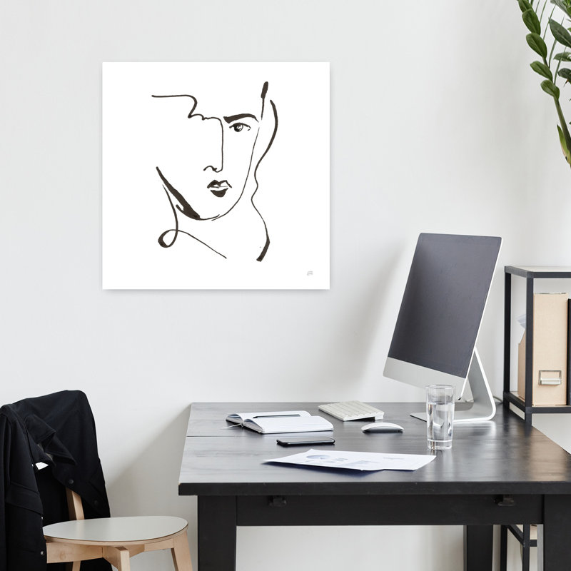 Art contemporain contemporain avec têtes fraîches I, H 18 po x l 18 po