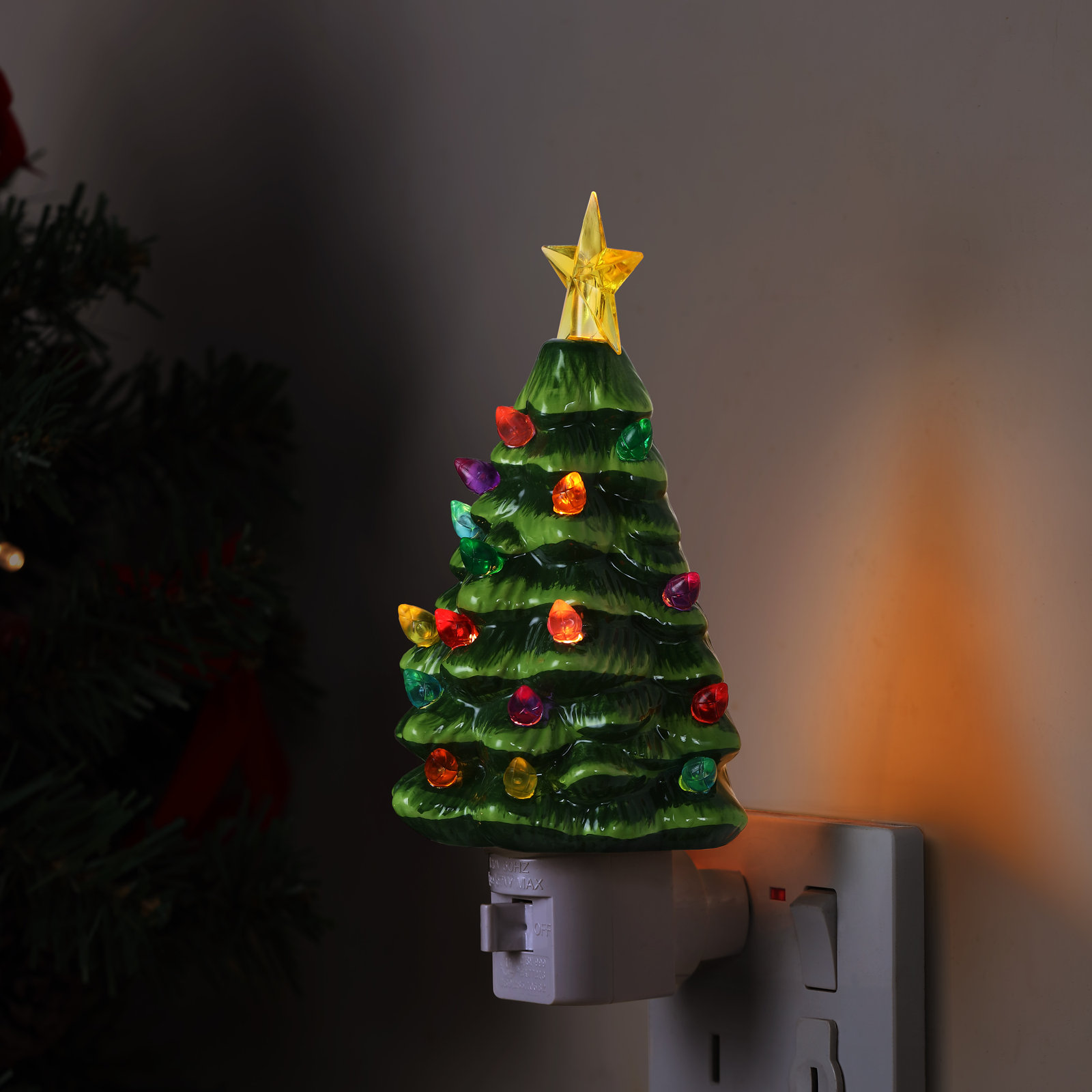 Nostalgic Ceramic Tree Nightlights, Green