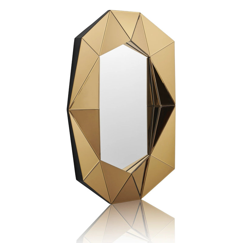 Diamond Manufactured Wood Floor/Wall Mirror, Green, 28.3" x 39.4"