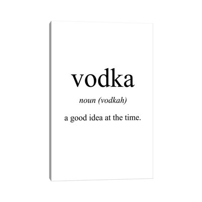 «Vodka Sens» par Pixy, art textuel sur toile tendue