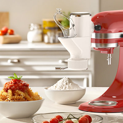 Pasta Press Attachment for KitchenAid Stand Mixers, 7-in-1 Pasta Extruder with 7 Plates for Spaghetti, Fusilli & Macaroni by GVODE