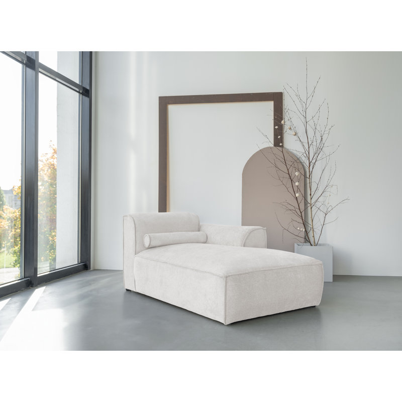 Flex Felix Upholstered Chaise Lounge, Beige, Right Hand Facing