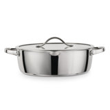 Tramontina Tempo Tri-Ply Base Stainless Steel 6-Quart Braiser Pan with Glass Lid, Induction-Ready, Oven-Safe, Dishwasher-Safe