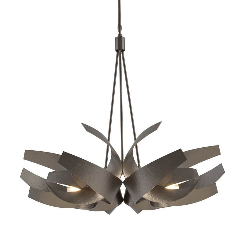 Corona 6 - Light Unique/Statement Geometric Chandelier, 29.2" H x 35.1" W x 35.1" D, Oil Rubbed Bronze