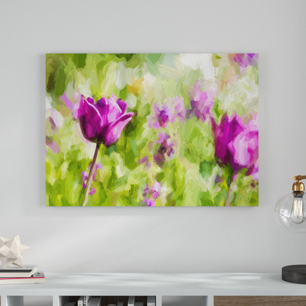 Leinwandbild "Blumen im Sonnenschein", Grafikdruck