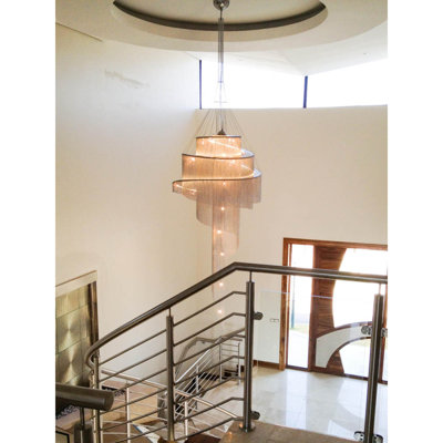 Lustre nébuleux spiralé en cristal clair
