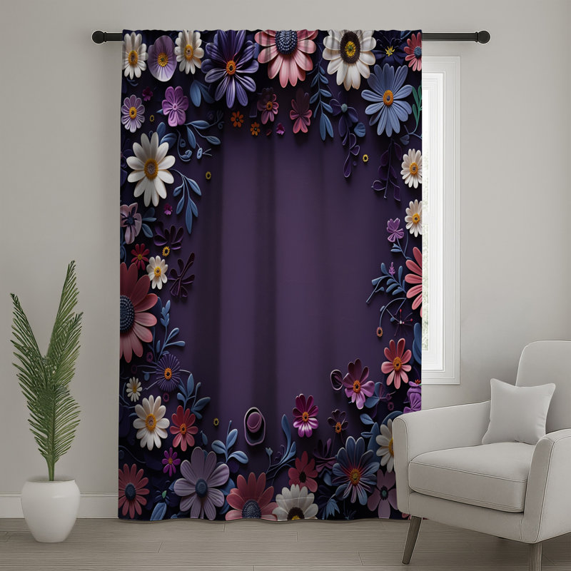 Rideaux floraux, voilages et voilages à motif floral - 1 panneau, 50" x 92" - 1 Panel, Transparent