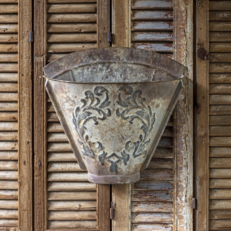 Rustic Metal Harvest Wall Basket