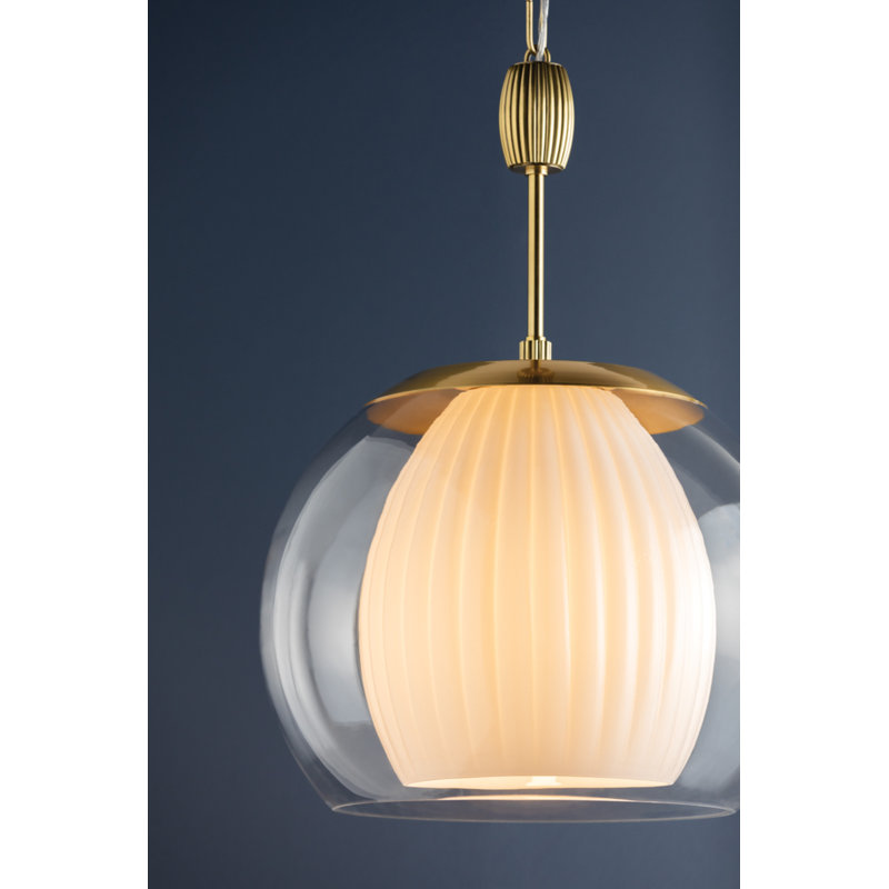 CLEMENTON PENDANT, 24" H x 17" W x 17" D, Brass