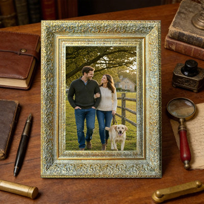 Cadre photo doré antique 1PC pour photos et décor de bureau 8 "x 10"