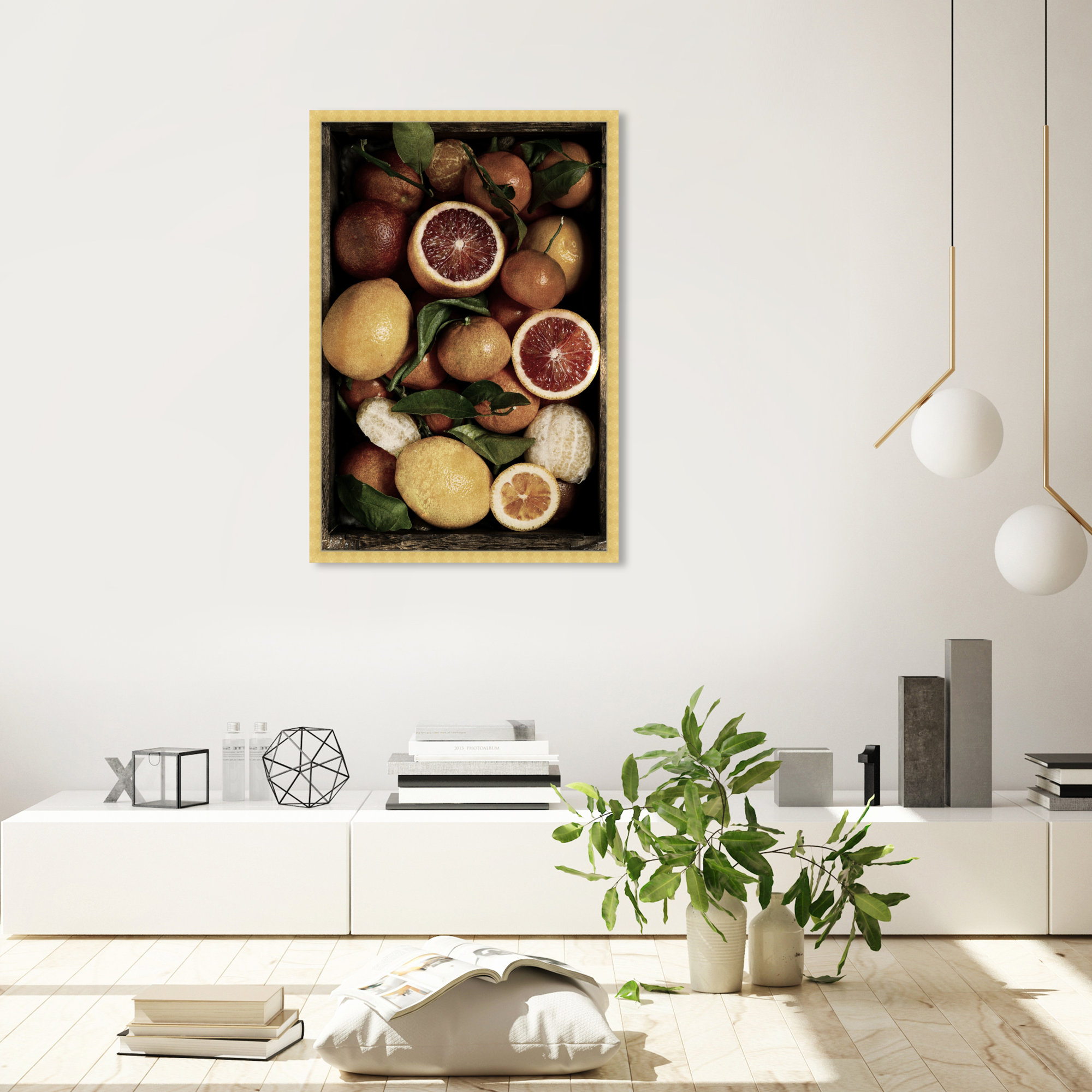 Fruit Still Life Canvas by Oliver Gal, 38" H x 26" W, Gold