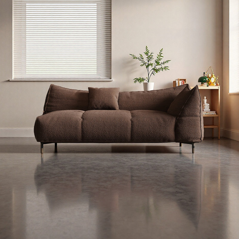Chaise longue en flanelle de luxe en bois massif, Orienté à droite, Brun