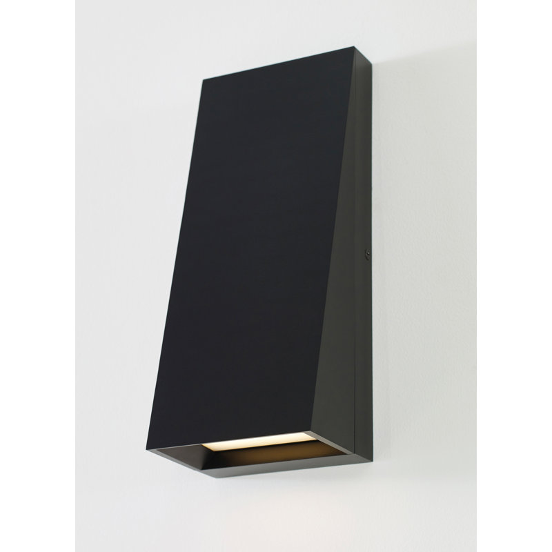 Pitch LED Outdoor Flush Mount, Black, 12" H x 5" W x 3.9" D