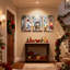 Scène de fenêtre de Noël avec décorations et reflets, ensemble de 3 impressions d'art sur toile