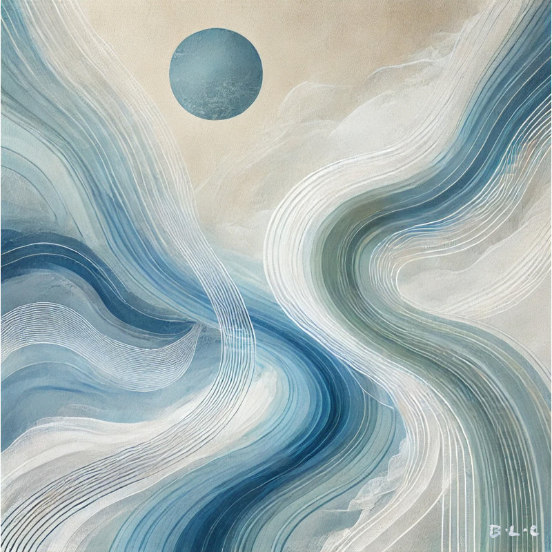 «River of Serenity», art abstrait sur toile, H 12 po x l 12 po x P 1 po