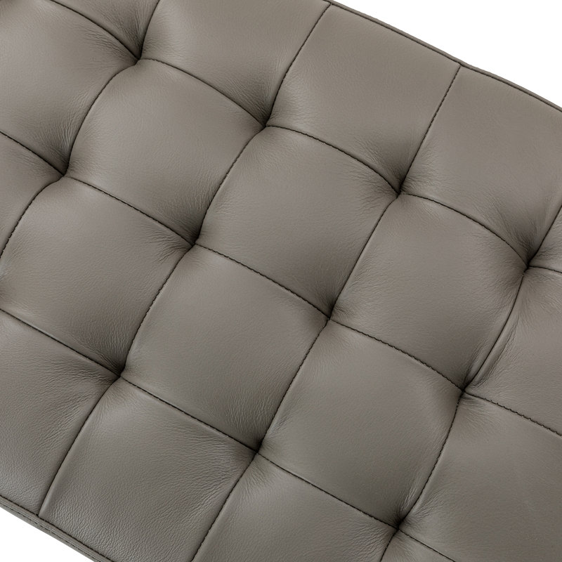 Banc en cuir véritable Bittoo, gris