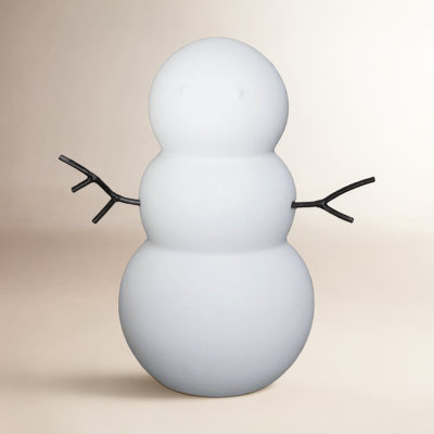 DBKD White Ceramic Snowman Sculpture