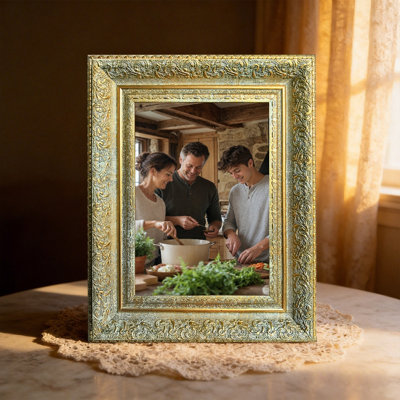 Cadre photo 3 pièces 11 "x 14" doré antique style rétro pour présentation de photos de famille