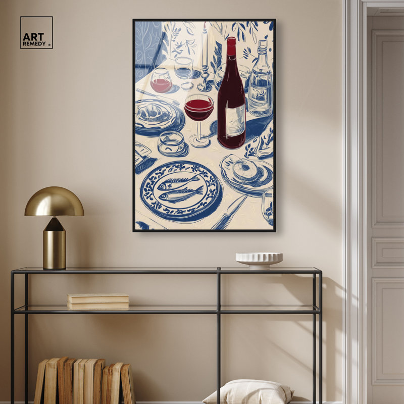 Décoration murale «Dinner I Print Fun» par , H 37 po x l 25 po, Cadre noir