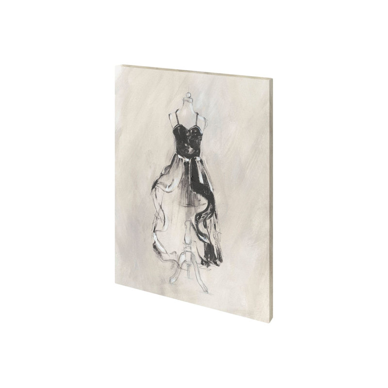 «Black Evening Gown II» par Ethan Harper, toile texturée embellie à la main, H 28 po x l 28 po x P 1,5 po