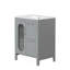 Meuble-lavabo avec lavabo, meuble-lavabo avec deux tiroirs et porte, tablette réglable