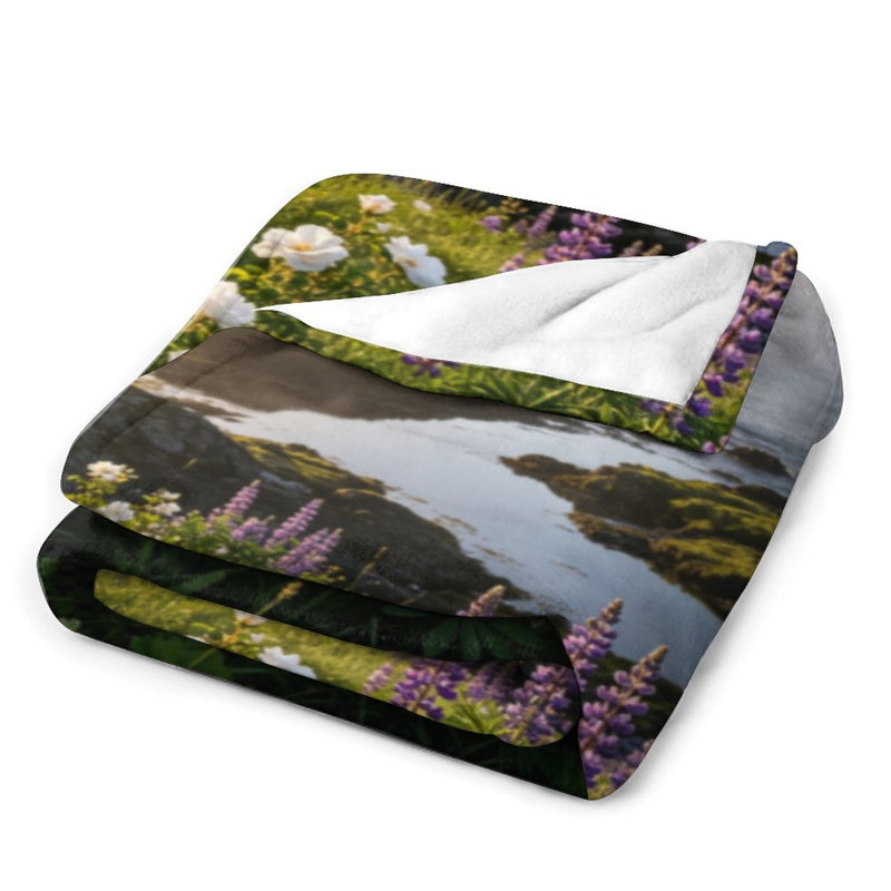 Jeté en flanelle Coastal Landscape Luxury, 40 po x 50 po