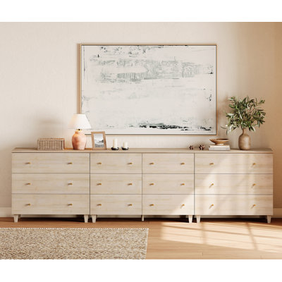 Lysiane 3-In-1 Wide Dresser With 12 Drawers For Bedroom