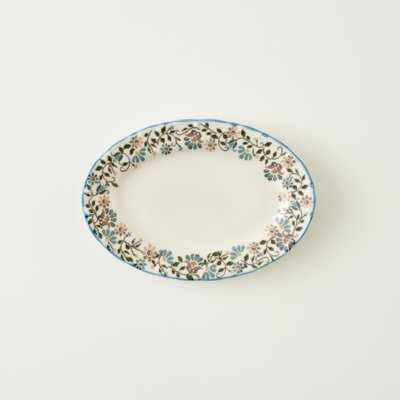 Plateau de service en porcelaine rétro