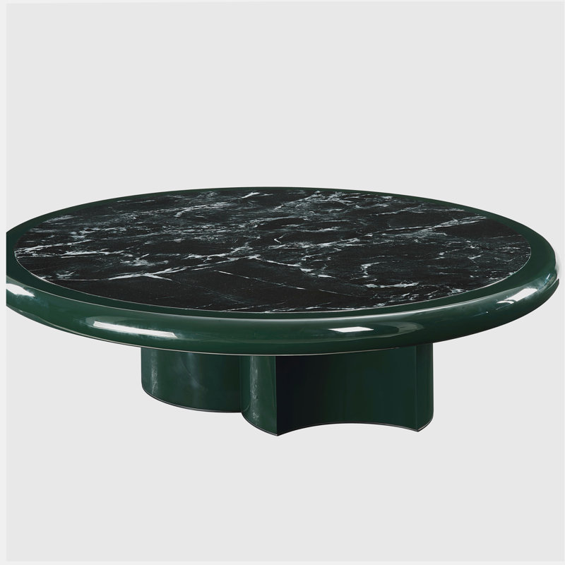 Ronald Marble Pattern Top, Dark Green Coffee Table