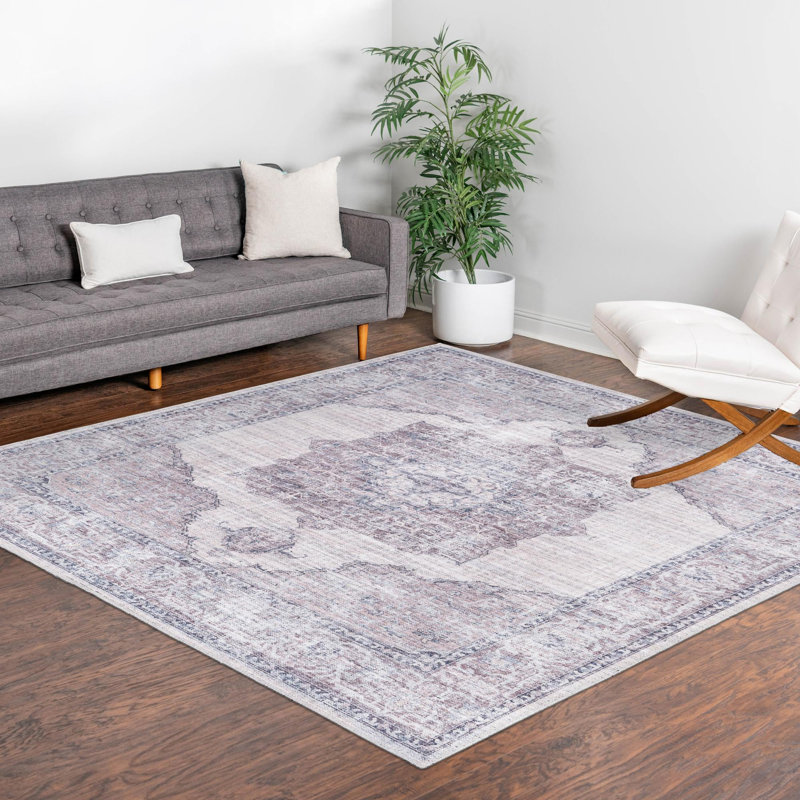 Hazley Chenille Oriental Indoor Rug, Square 7'10"