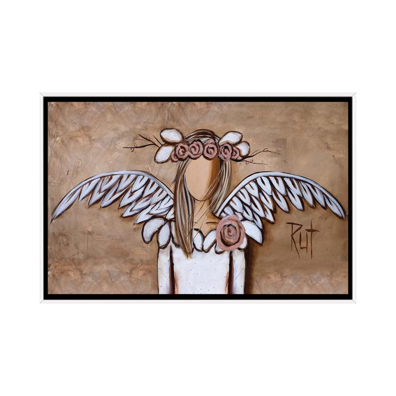 « Rosy » par rut art Creations-impression, Pas de tapis, H 26 po x l 18 po x 1,5 po, Toile blanche encadrée