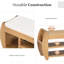 Banc rétro avec finition naturelle - Confortable et élégant et bois d'hévéa pour divers espaces de vie dans le rangement de décoration intérieure Conception moderne pour utilisation avec siège rembourré caché